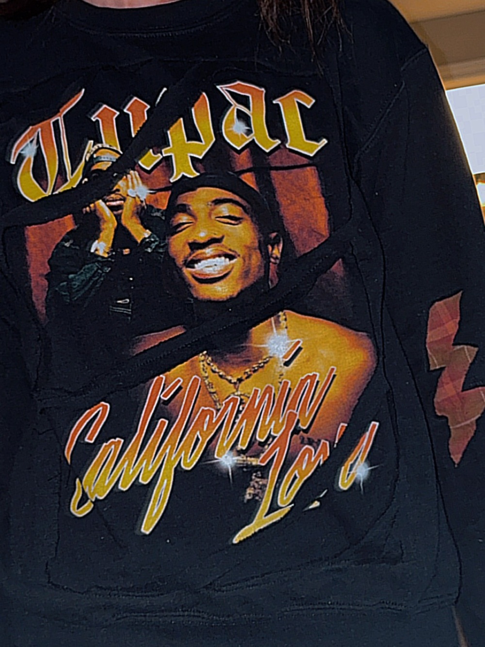Upcycled Tupac Crewneck Sweatshirt | One-of-a-Kind Streetwear